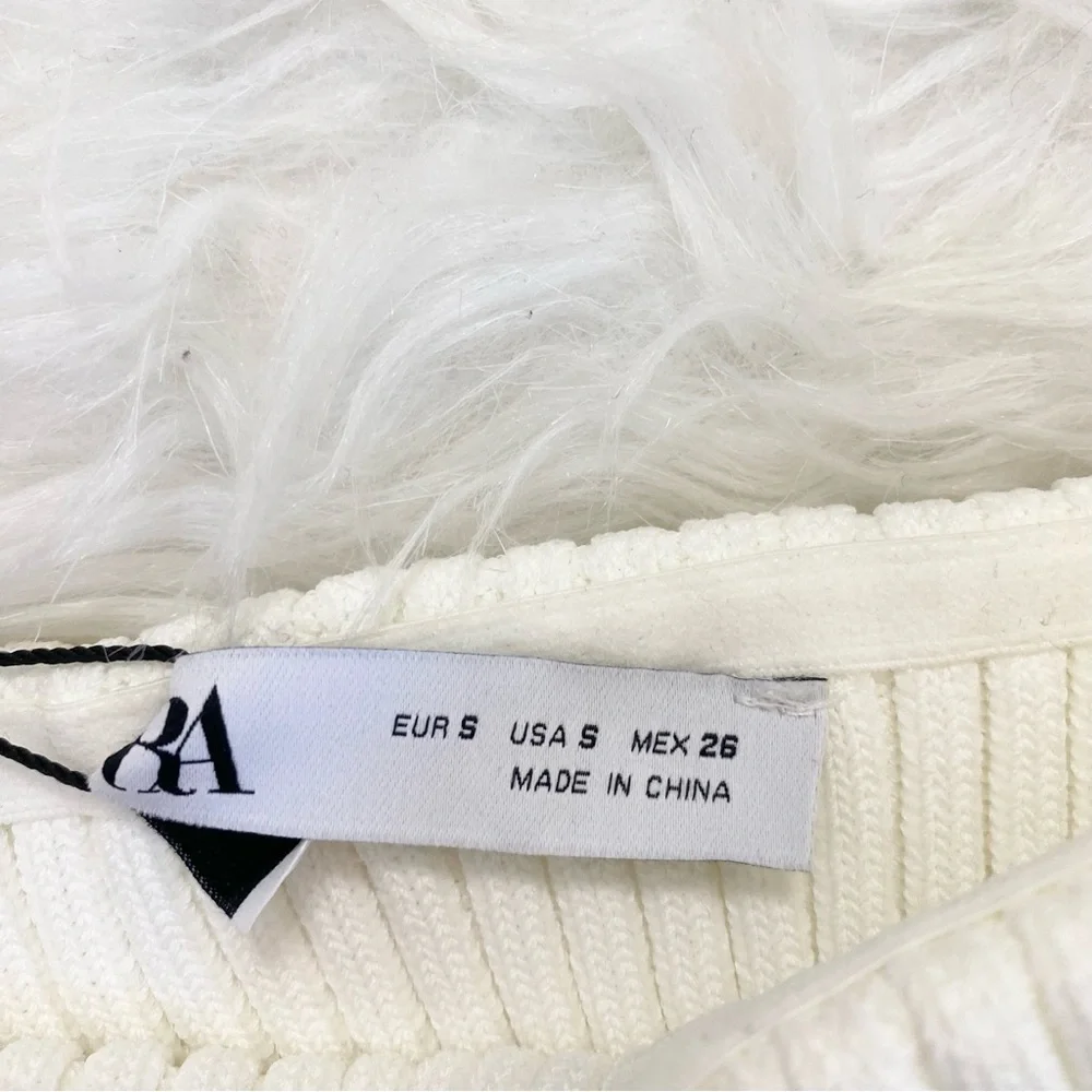 ZARA White Ribbed Tube Top - Picture 4 of 4